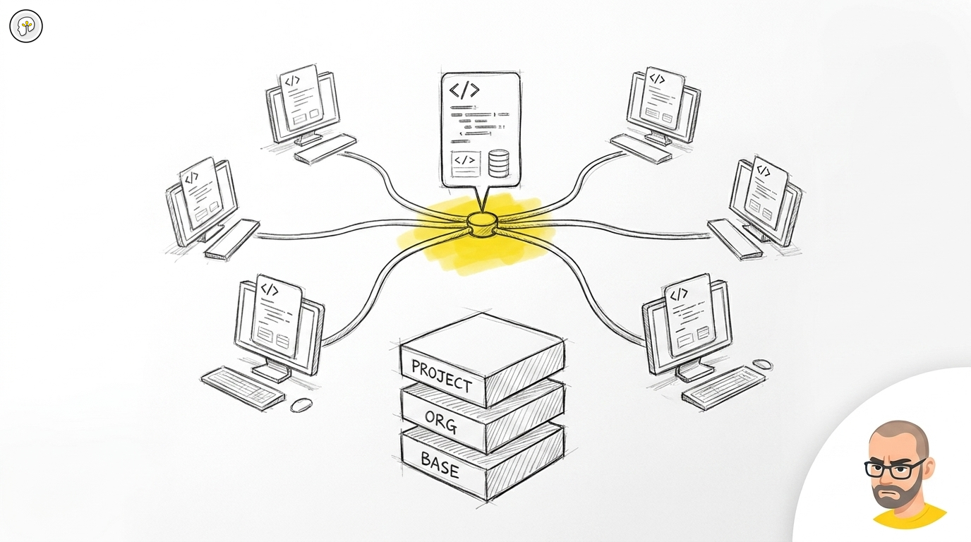 Git-distributed skills: inheritance and the team